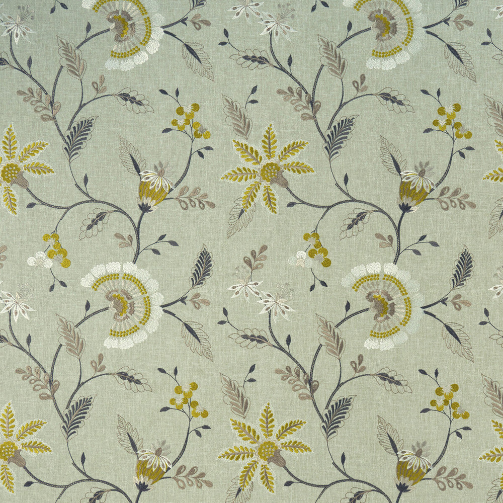 Delamere Chartreuse by Clarke And Clarke Fabric CLARKE & CLARKE HALCYON POLYESTER - 52%;COTTON - 48% India Horizontal: 17.05 and Vertical: 18.9 54 - Fabric Carolina -
