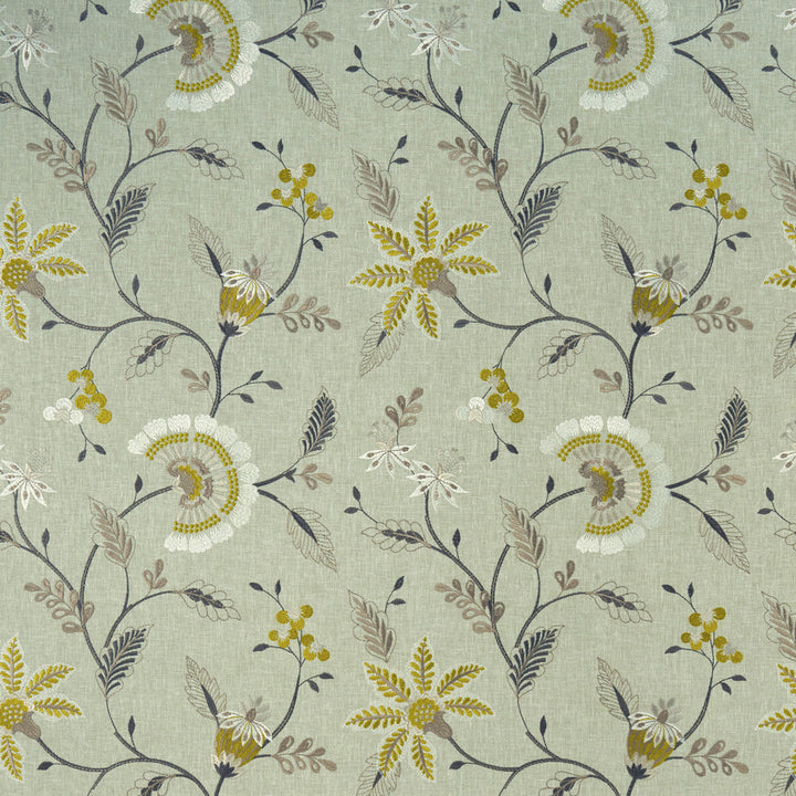 Delamere Chartreuse by Clarke And Clarke Fabric CLARKE & CLARKE HALCYON POLYESTER - 52%;COTTON - 48% India Horizontal: 17.05 and Vertical: 18.9 54 - Fabric Carolina -