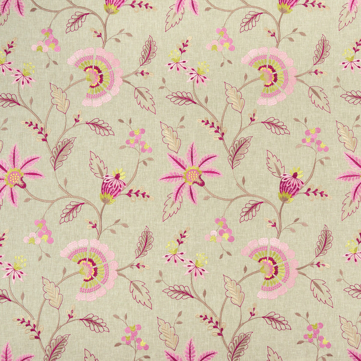 Delamere Raspberry by Clarke And Clarke Fabric CLARKE & CLARKE HALCYON POLYESTER - 52%;COTTON - 48% India Horizontal: 17.05 and Vertical: 18.9 54 - Fabric Carolina -