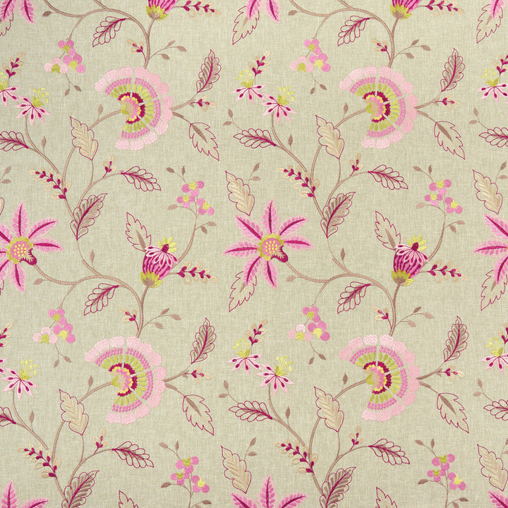 Delamere Raspberry by Clarke And Clarke Designer Fabric CLARKE & CLARKE HALCYON POLYESTER - 52%;COTTON - 48% India Horizontal: 17.05 and Vertical: 18.9 54 - Swanky Fabrics -