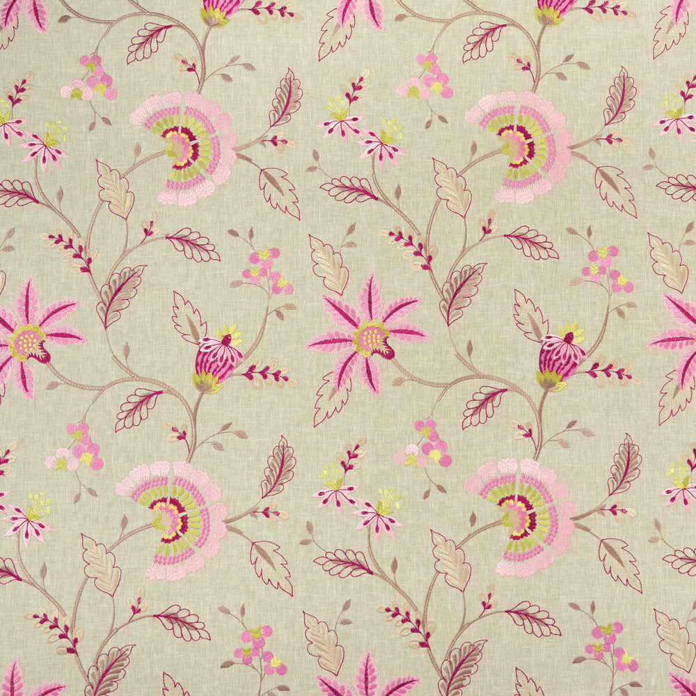 Delamere Raspberry by Clarke And Clarke Fabric CLARKE & CLARKE HALCYON POLYESTER - 52%;COTTON - 48% India - Horizontal: 17.05 and Vertical: 18.9 54 - Fabric Carolina -
