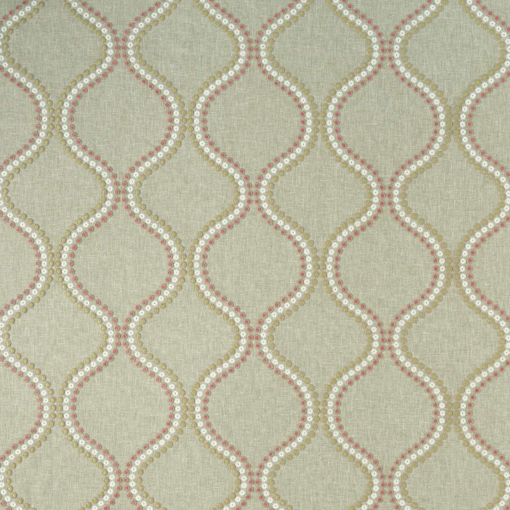 Layton Pink/Apple by Clarke And Clarke Designer Fabric CLARKE & CLARKE HALCYON POLYESTER - 52%;COTTON - 48% India - Horizontal: 8.5 and Vertical: 9.45 54 - Swanky Fabrics -
