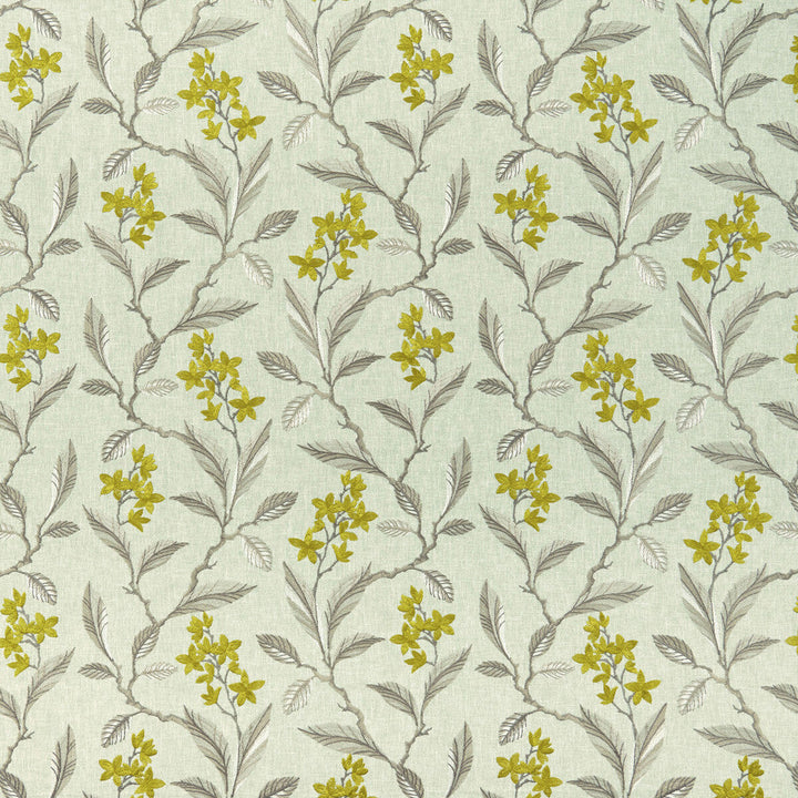Melrose Chartreuse by Clarke And Clarke Designer Fabric CLARKE & CLARKE HALCYON POLYESTER - 52%;COTTON - 48% India Horizontal: 17.32 and Vertical: 12.8 54 - Swanky Fabrics -