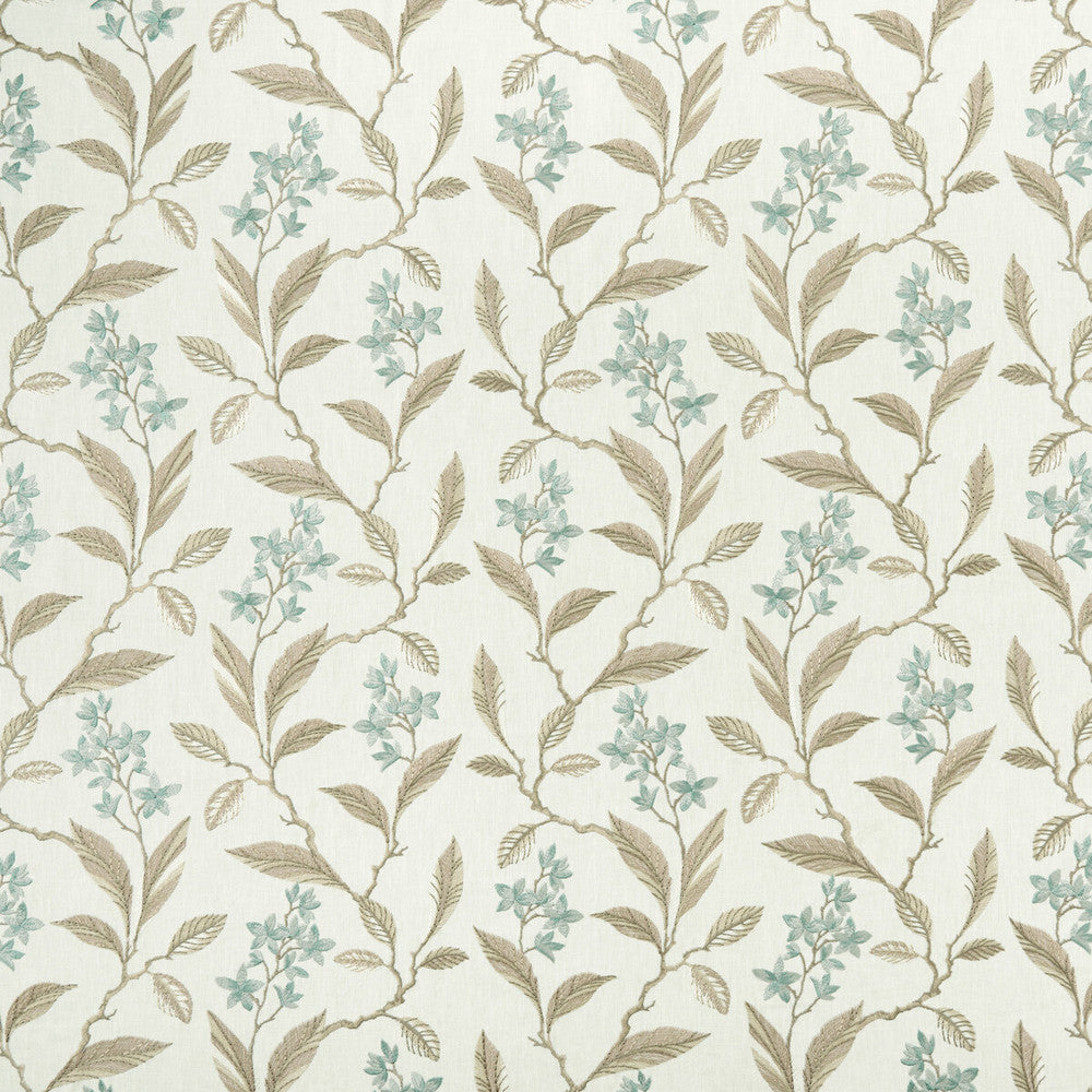 Melrose Duckegg by Clarke And Clarke Fabric CLARKE & CLARKE HALCYON POLYESTER - 52%;COTTON - 48% India Horizontal: 17.32 and Vertical: 12.8 54 - Fabric Carolina -
