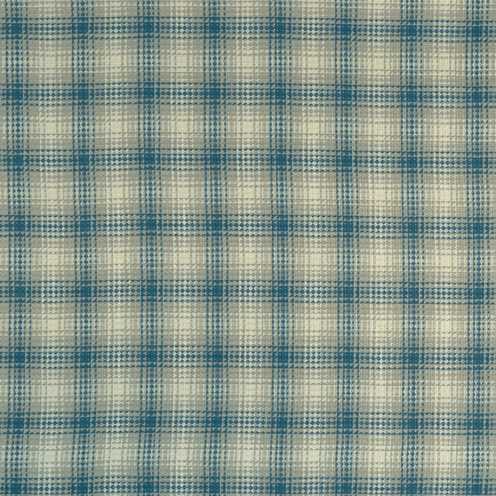 Kahlo Check Denim by Clarke And Clarke Fabric CLARKE & CLARKE MATADOR VISCOSE - 68%;LINEN - 29%;COTTON - 3% India HEAVY Horizontal: 5 and Vertical: 4.88 52 - Fabric Carolina -