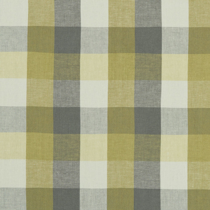 Austin Check Citron/Natural by Clarke And Clarke Fabric CLARKE & CLARKE CASTLE GARDEN LINEN - 100% Turkey HEAVY Horizontal: 6.89 and Vertical: 7.68 53 - Fabric Carolina -