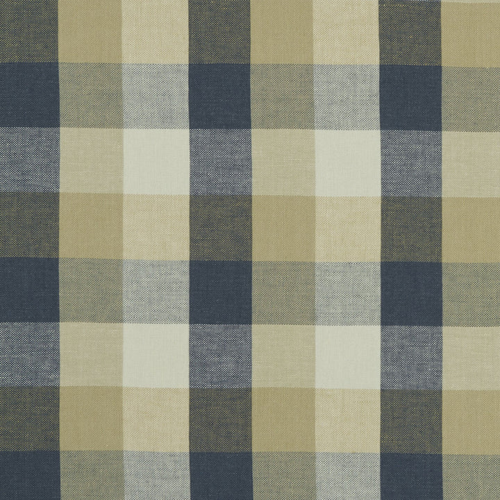 Austin Check Midnight by Clarke And Clarke Fabric CLARKE & CLARKE CASTLE GARDEN LINEN - 100% Turkey HEAVY Horizontal: 6.89 and Vertical: 7.68 53 - Fabric Carolina -
