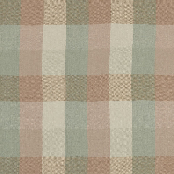Austin Check Mineral/Blush by Clarke And Clarke Fabric CLARKE & CLARKE CASTLE GARDEN LINEN - 100% Turkey HEAVY Horizontal: 6.89 and Vertical: 7.68 53 - Fabric Carolina -