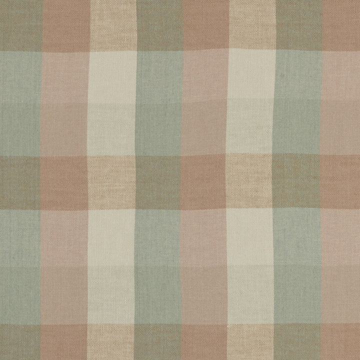 Austin Check Mineral/Blush by Clarke And Clarke Designer Fabric CLARKE & CLARKE CASTLE GARDEN LINEN - 100% Turkey HEAVY Horizontal: 6.89 and Vertical: 7.68 53 - Swanky Fabrics -