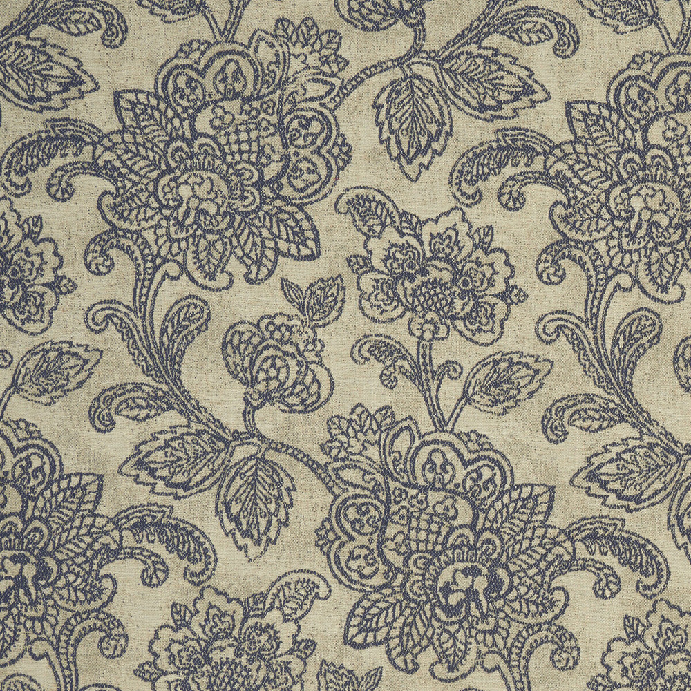 Cranbrook Midnight by Clarke And Clarke Fabric CLARKE & CLARKE CASTLE GARDEN COTTON - 57%;VISCOSE - 36%;LINEN - 7% Turkey MEDIUM Horizontal: 13.78 and Vertical: 23.62 54 - Fabric Carolina -