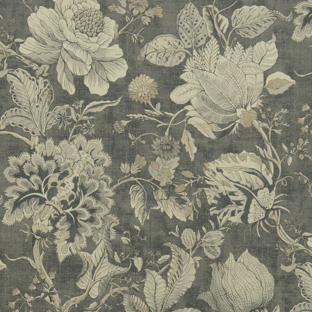 Sissinghurst Charcoal by Clarke And Clarke Fabric CLARKE & CLARKE CASTLE GARDEN COTTON - 60%;LINEN - 40% Spain HEAVY Horizontal: 36.02 and Vertical: 23.62 55 - Fabric Carolina -