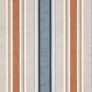 Luella Teal/Spice by Clarke And Clarke Fabric