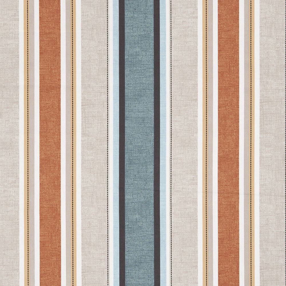 Luella Teal/Spice by Clarke And Clarke Fabric CLARKE & CLARKE OCTAVIA COTTON - 100% Turkey MEDIUM Horizontal: 13.5 and Vertical: 0 54 - Fabric Carolina -