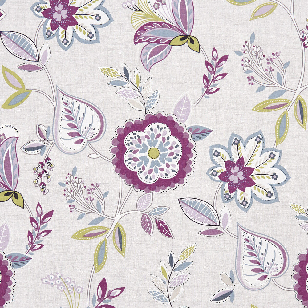 Octavia Damson by Clarke And Clarke Fabric CLARKE & CLARKE OCTAVIA COTTON - 100% Turkey MEDIUM Horizontal: 26.97 and Vertical: 25.2 54 - Fabric Carolina -