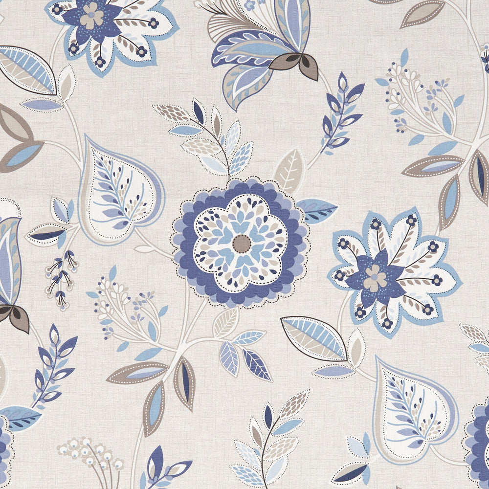 Octavia Denim by Clarke And Clarke Fabric CLARKE & CLARKE OCTAVIA COTTON - 100% Turkey MEDIUM Horizontal: 26.97 and Vertical: 25.2 54 - Fabric Carolina -