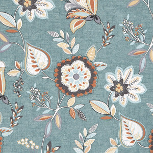 Octavia Teal/Spice by Clarke And Clarke Fabric