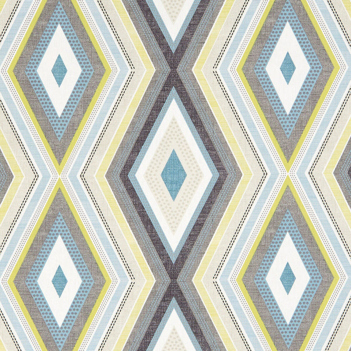 Terrazzo Charcoal/Chartreuse by Clarke And Clarke Fabric CLARKE & CLARKE OCTAVIA COTTON - 100% Turkey MEDIUM Horizontal: 13.5 and Vertical: 12.6 54 - Fabric Carolina -