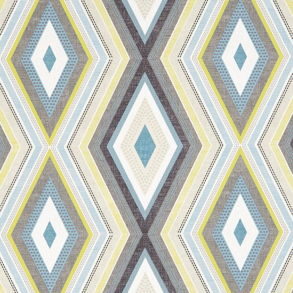 Terrazzo Charcoal/Chartreuse by Clarke And Clarke Fabric CLARKE & CLARKE OCTAVIA COTTON - 100% Turkey MEDIUM Horizontal: 13.5 and Vertical: 12.6 54 - Fabric Carolina -