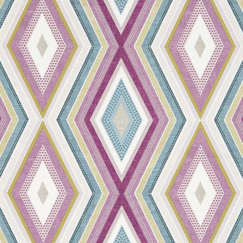 Terrazzo Damson by Clarke And Clarke Fabric CLARKE & CLARKE OCTAVIA COTTON - 100% Turkey MEDIUM Horizontal: 13.5 and Vertical: 12.6 54 - Fabric Carolina -