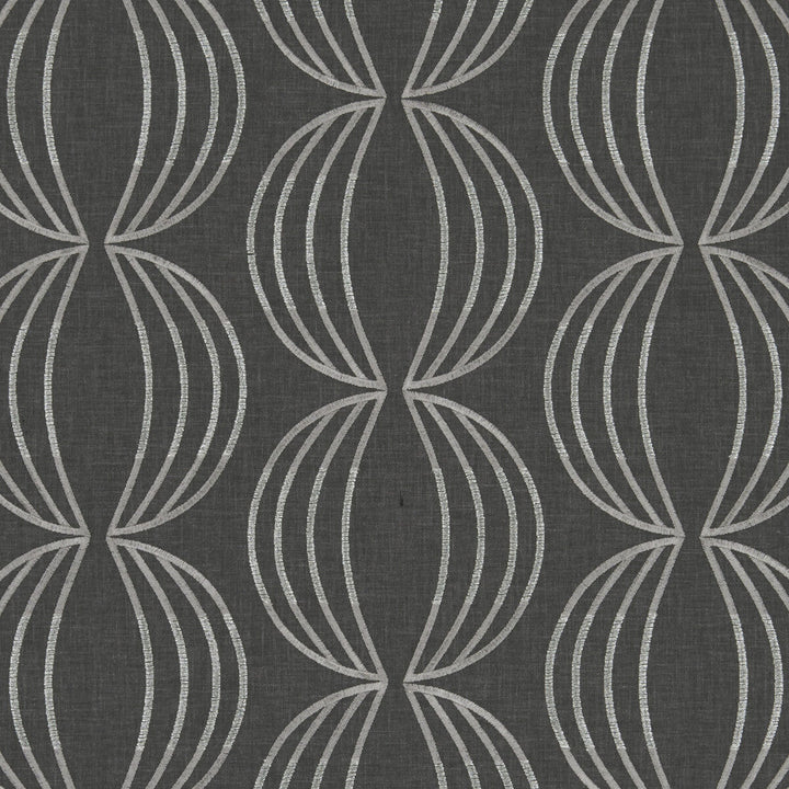 Carraway Charcoal by Clarke And Clarke Designer Fabric CLARKE & CLARKE LUSSO POLYESTER - 52%;COTTON - 48% India - Horizontal: 12.68 and Vertical: 6.3 54 - Swanky Fabrics -