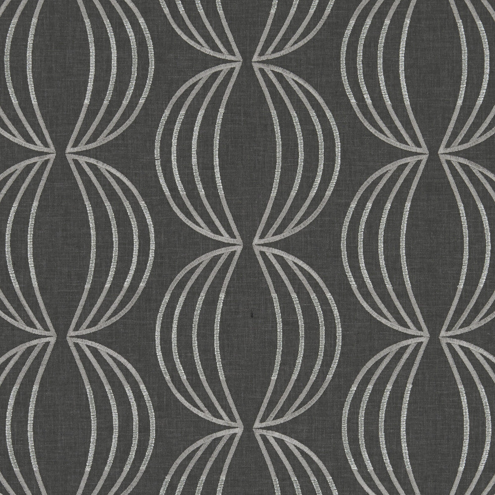 Carraway Charcoal by Clarke And Clarke Fabric CLARKE & CLARKE LUSSO POLYESTER - 52%;COTTON - 48% India Horizontal: 12.68 and Vertical: 6.3 54 - Fabric Carolina -