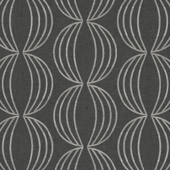 Carraway Charcoal by Clarke And Clarke Fabric CLARKE & CLARKE LUSSO POLYESTER - 52%;COTTON - 48% India - Horizontal: 12.68 and Vertical: 6.3 54 - Fabric Carolina -