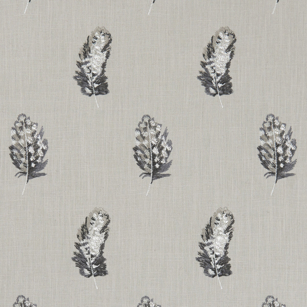 Plumis Charcoal/Linen by Clarke And Clarke Designer Fabric CLARKE & CLARKE BOTANICA VISCOSE - 100% India - Horizontal: 6.3 and Vertical: 9.06 54 - Swanky Fabrics -