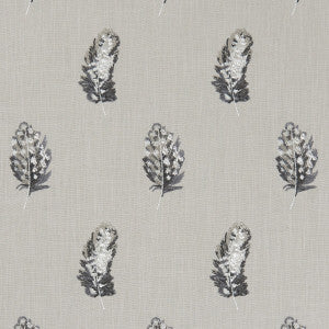 Plumis Charcoal/Linen by Clarke And Clarke Fabric