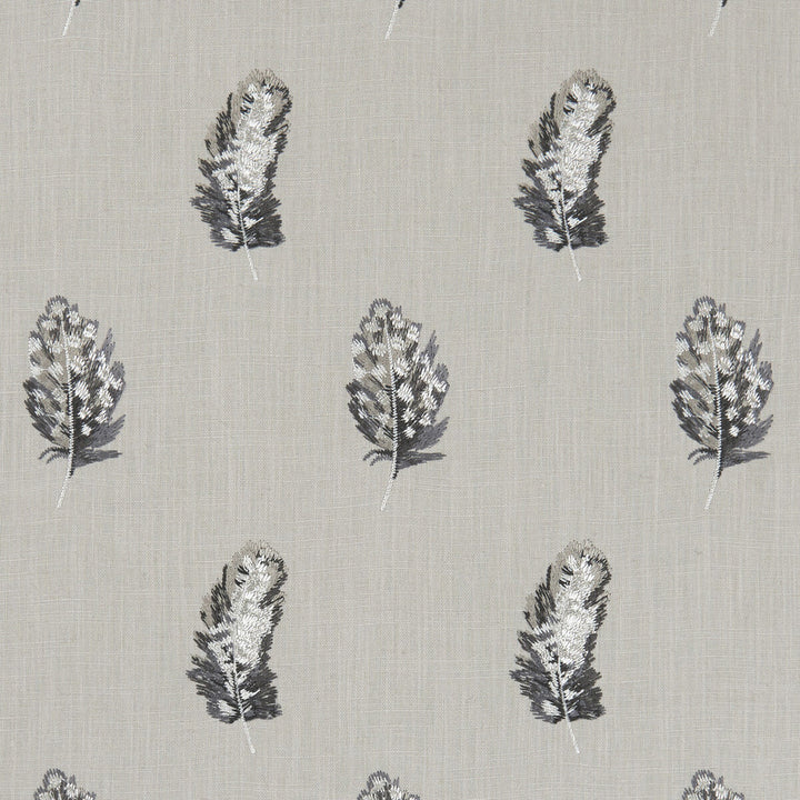 Plumis Charcoal/Linen by Clarke And Clarke Fabric CLARKE & CLARKE BOTANICA VISCOSE - 100% India - Horizontal: 6.3 and Vertical: 9.06 54 - Fabric Carolina -
