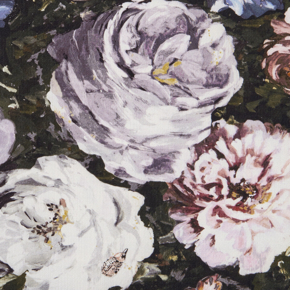 Floretta Heather/Ebony by Clarke And Clarke Fabric CLARKE & CLARKE BOTANICA VISCOSE - 75%;COTTON - 15%;LINEN - 10% India HEAVY Horizontal: 53.94 and Vertical: 23.82 55 - Fabric Carolina -
