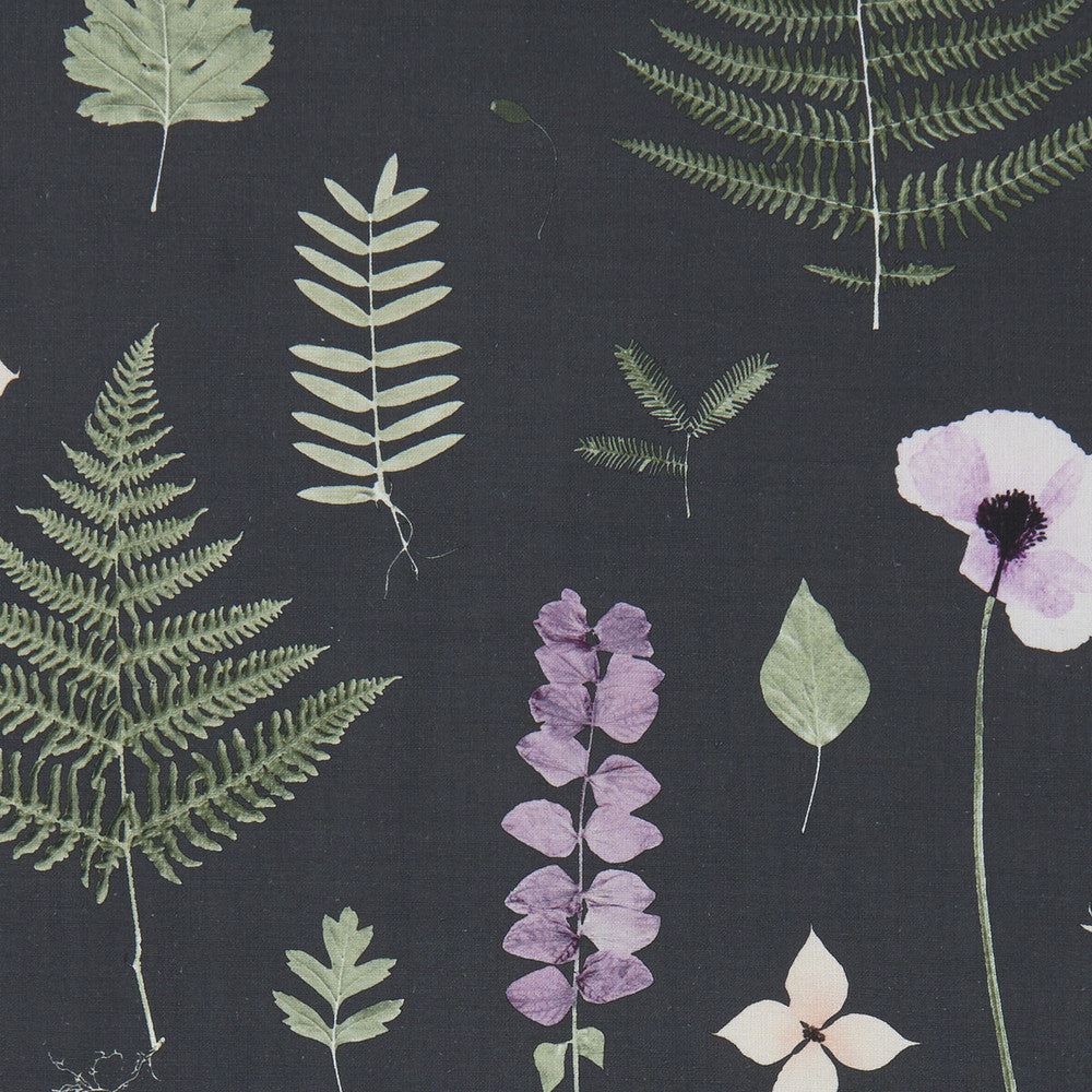 Herbarium Heather/Ebony by Clarke And Clarke Fabric CLARKE & CLARKE BOTANICA VISCOSE - 70%;LINEN - 30% India HEAVY Horizontal: 54.72 and Vertical: 24.21 55 - Fabric Carolina -