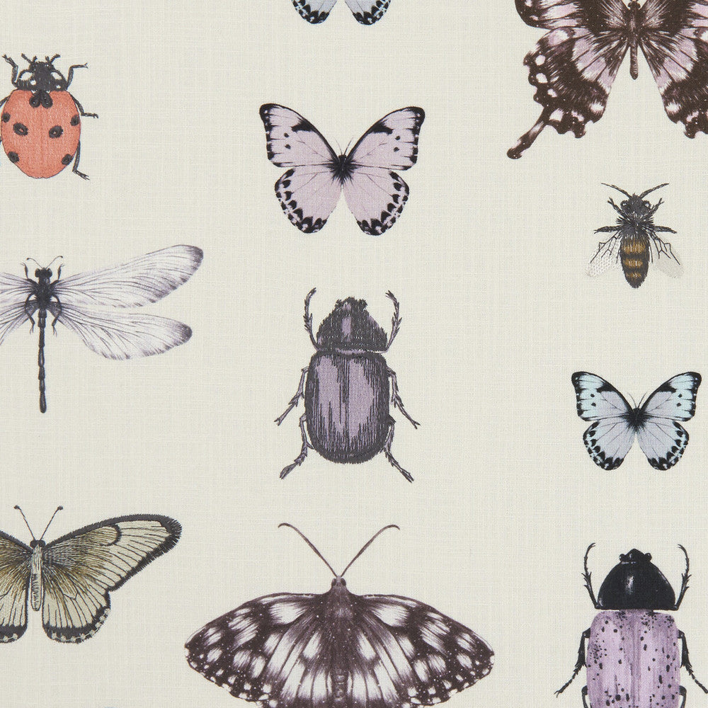 Papilio Heather/Ivory by Clarke And Clarke Fabric CLARKE & CLARKE BOTANICA VISCOSE - 70%;LINEN - 30% India - Horizontal: 53.94 and Vertical: 18.9 55 - Fabric Carolina -