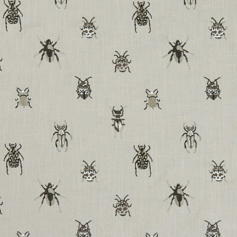 Beetle Charcoal/Natural by Clarke And Clarke Fabric CLARKE & CLARKE BOTANICA VISCOSE - 75%;LINEN - 25% India - Horizontal: 8.27 and Vertical: 9.06 54 - Fabric Carolina -