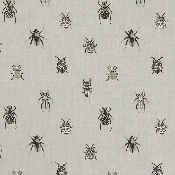 Beetle Charcoal/Natural by Clarke And Clarke Fabric CLARKE & CLARKE BOTANICA VISCOSE - 75%;LINEN - 25% India Horizontal: 8.27 and Vertical: 9.06 54 - Fabric Carolina -
