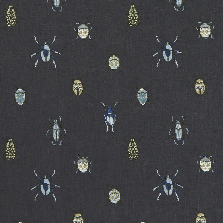 Beetle Mineral by Clarke And Clarke Designer Fabric CLARKE & CLARKE BOTANICA VISCOSE - 75%;LINEN - 25% India Horizontal: 8.27 and Vertical: 9.06 54 - Swanky Fabrics -