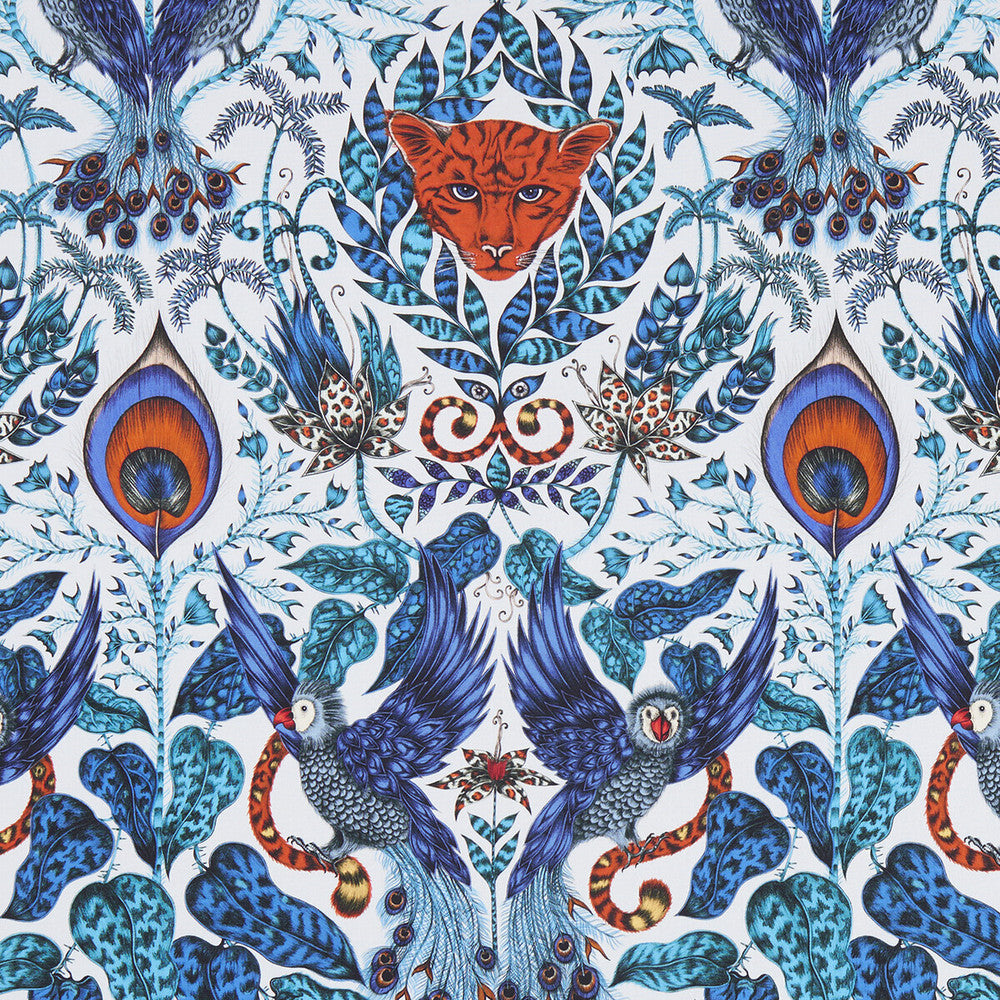 Amazon Blue by Clarke And Clarke Fabric ANIMALIA BY EMMA J SHIPLEY FOR C&C COTTON - 100% United Kingdom HEAVY Horizontal: 13.58 and Vertical: 24.61 54 - Fabric Carolina -