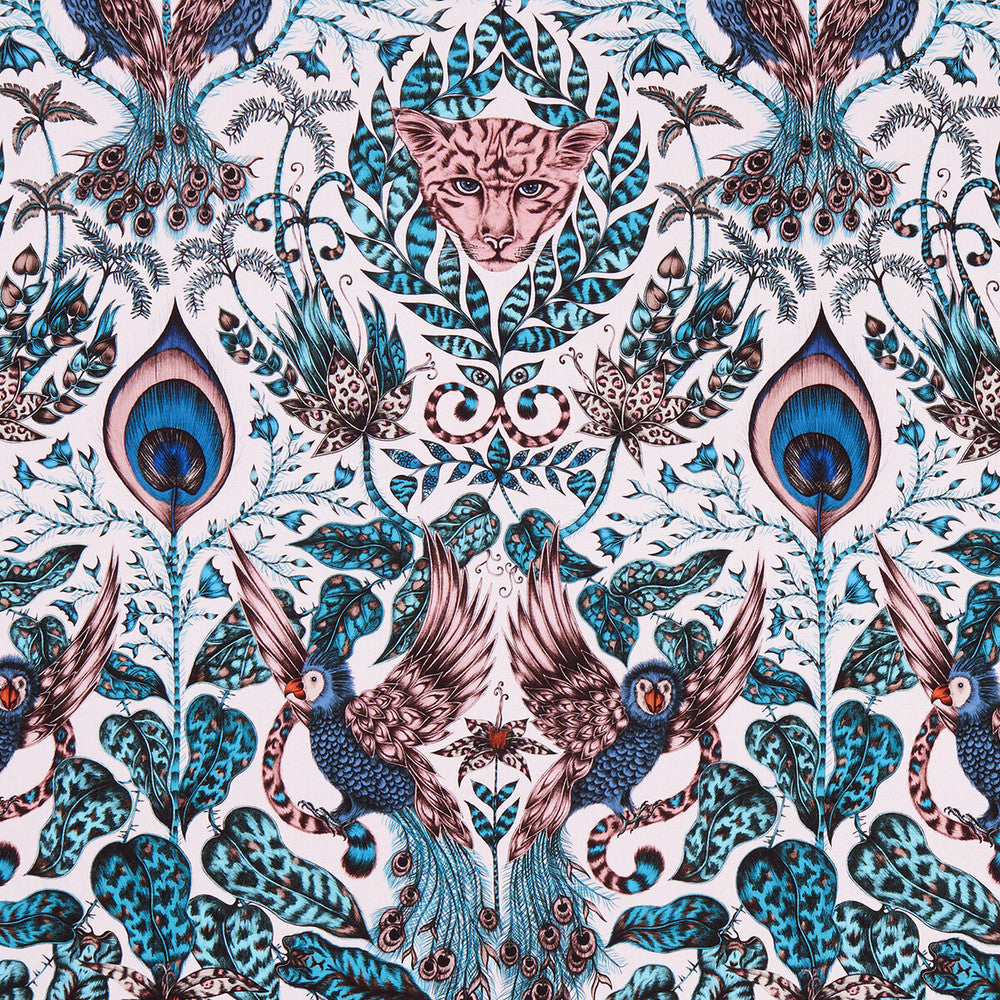 Amazon Pink by Clarke And Clarke Designer Fabric ANIMALIA BY EMMA J SHIPLEY FOR C&C COTTON - 100% United Kingdom HEAVY Horizontal: 13.58 and Vertical: 24.61 54 - Swanky Fabrics -