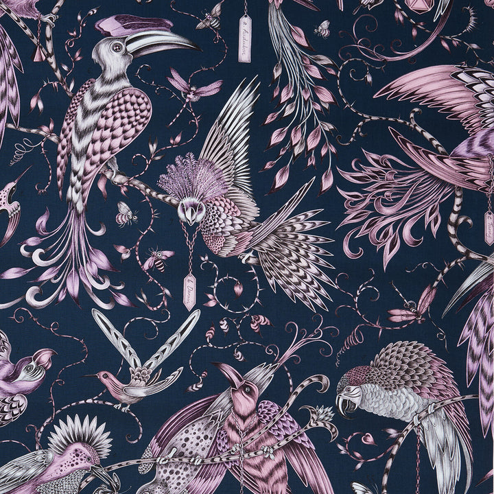 Audubon Pink by Clarke And Clarke Fabric ANIMALIA BY EMMA J SHIPLEY FOR C&C COTTON - 100% United Kingdom HEAVY Horizontal: 54.33 and Vertical: 26.97 54 - Fabric Carolina -
