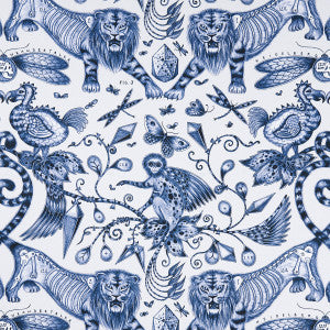 Extinct Blue by Clarke And Clarke Fabric
