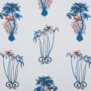 Jungle Palms Blue by Clarke And Clarke Fabric
