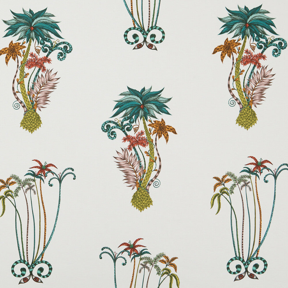 Jungle Palms Jungle by Clarke And Clarke Designer Fabric ANIMALIA BY EMMA J SHIPLEY FOR C&C COTTON - 100% United Kingdom HEAVY Horizontal: 18.11 and Vertical: 26.18 54 - Swanky Fabrics -