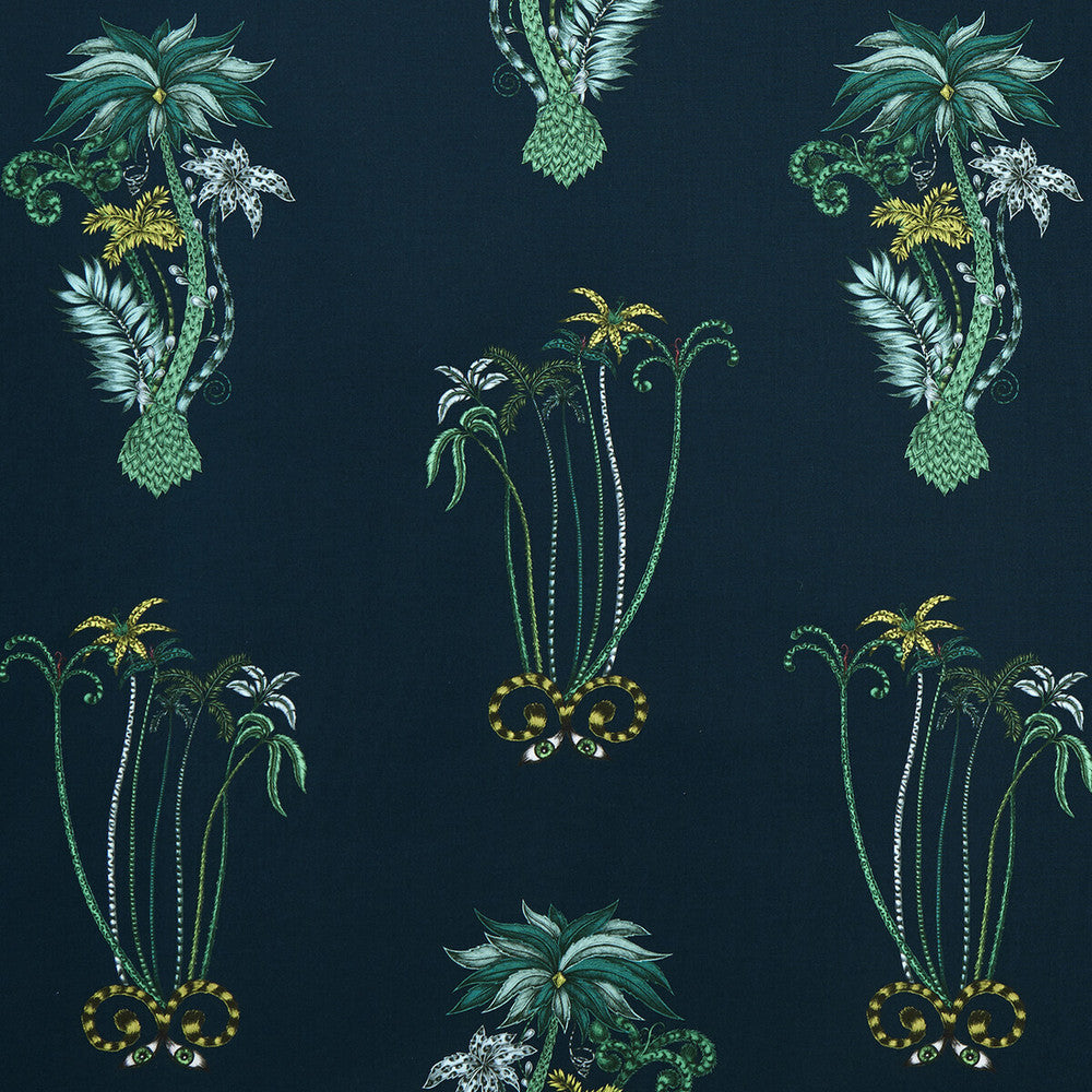 Jungle Palms Navy by Clarke And Clarke Fabric Clarke And Clarke Fabric Jungle Palms NavyFabric ANIMALIA BY EMMA J SHIPLEY FOR C&C COTTON - 100% United Kingdom </p><p>Repeat: H: 18.11, V: 26.18 54 - Fabric Carolina -