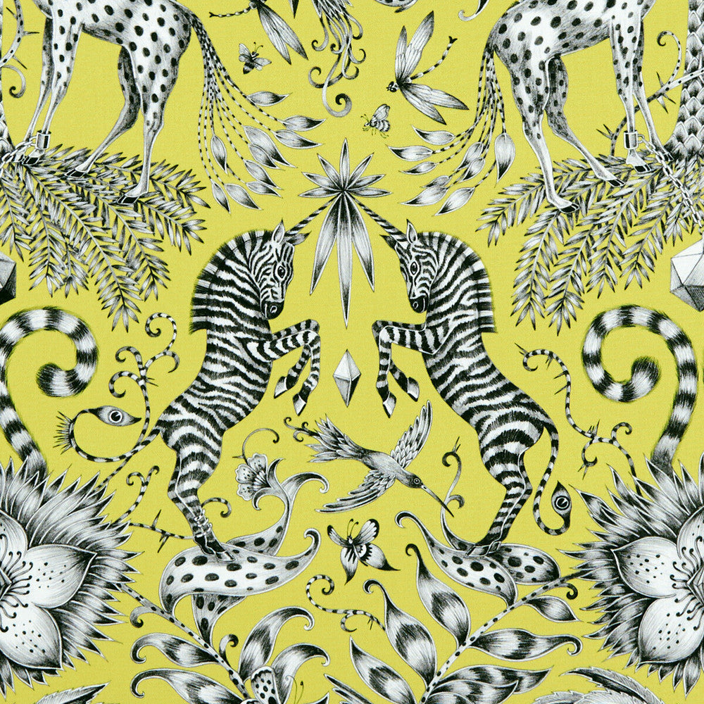 Kruger Lime by Clarke And Clarke Fabric ANIMALIA BY EMMA J SHIPLEY FOR C&C COTTON - 100% United Kingdom HEAVY Horizontal: 13.58 and Vertical: 22.44 54 - Fabric Carolina -