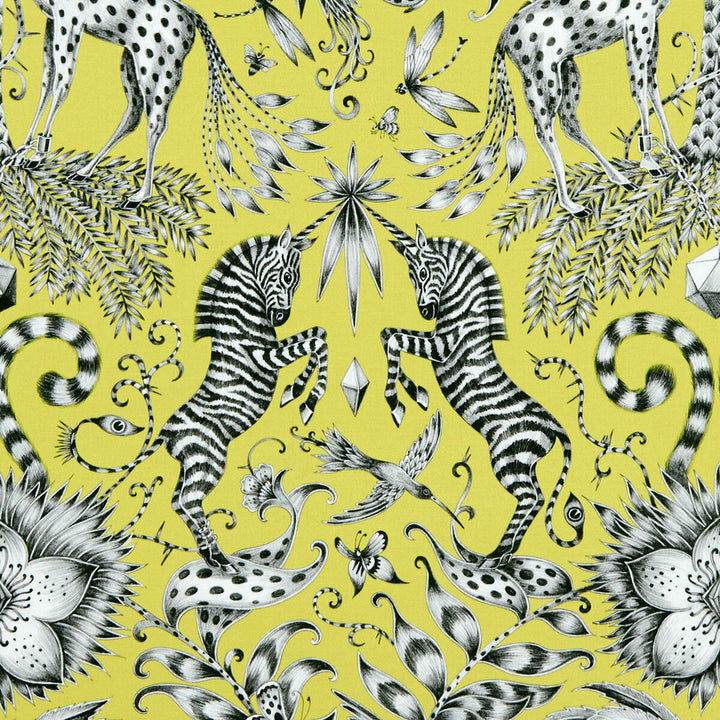 Kruger Lime by Clarke And Clarke Fabric ANIMALIA BY EMMA J SHIPLEY FOR C&C COTTON - 100% United Kingdom HEAVY Horizontal: 13.58 and Vertical: 22.44 54 - Fabric Carolina -