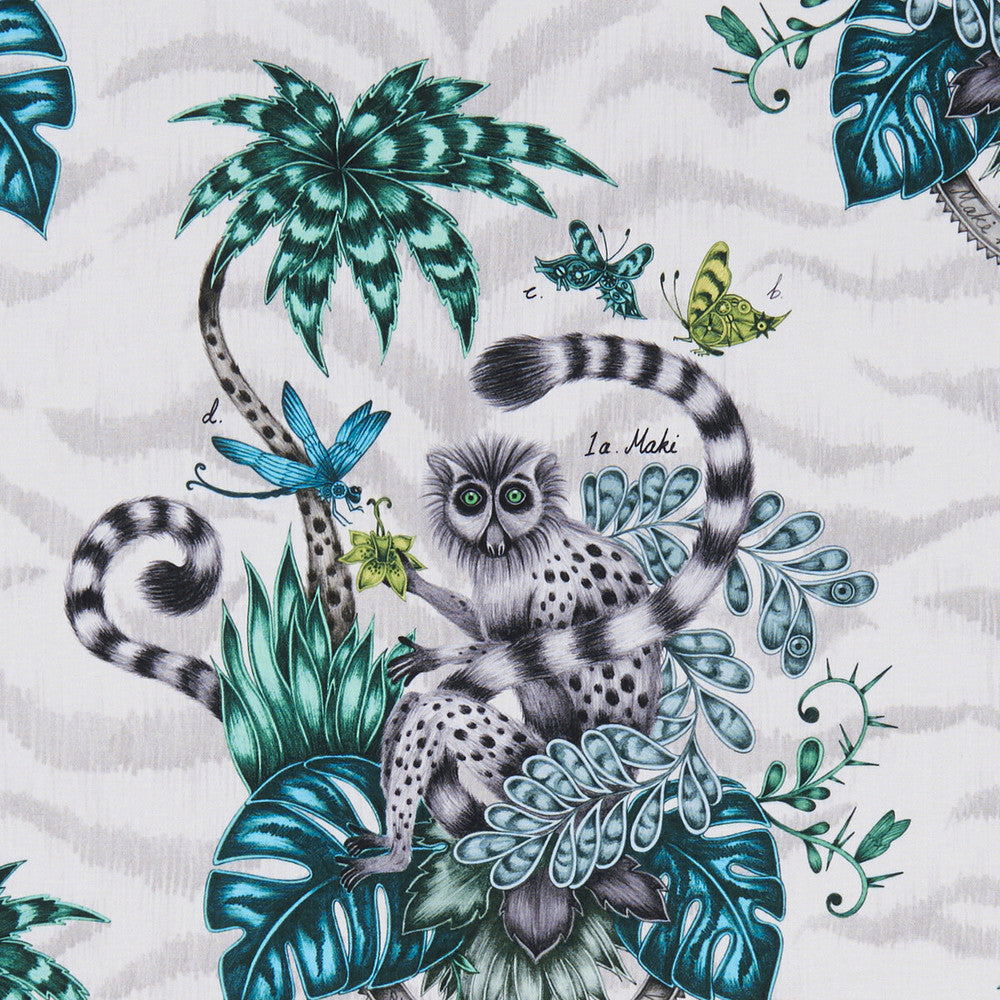 Lemur Jungle by Clarke And Clarke Fabric Clarke And Clarke Fabric Lemur JungleFabric ANIMALIA BY EMMA J SHIPLEY FOR C&C COTTON - 100% United Kingdom </p><p>Repeat: H: 18.11, V: 21.65 54 - Fabric Carolina -