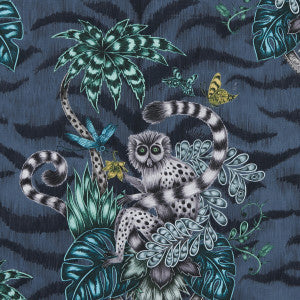 Lemur Navy by Clarke And Clarke Fabric