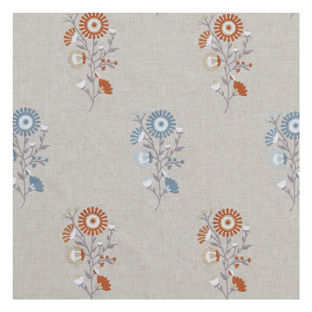 Arla Spice/Teal by Clarke And Clarke Fabric CLARKE & CLARKE OSLO POLYESTER - 52%;COTTON - 48% India Horizontal: 8.46 and Vertical: 12.4 54 - Fabric Carolina -