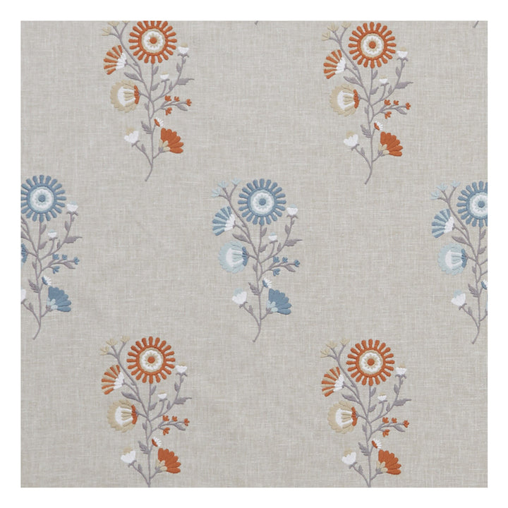 Arla Spice/Teal by Clarke And Clarke Fabric CLARKE & CLARKE OSLO POLYESTER - 52%;COTTON - 48% India Horizontal: 8.46 and Vertical: 12.4 54 - Fabric Carolina -