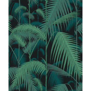 Palm Jungle Viri/Pet On Blk by Cole & Son Fabric