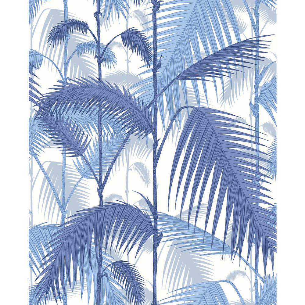 Palm Jungle Hyaci On Wht by Cole & Son Fabric COLE & SON CONTEMPORARY FABRICS LINEN - 61%;COTTON - 29%;NYLON - 10% Italy HEAVY Horizontal: 17.7 and Vertical: 22 53 - Fabric Carolina -